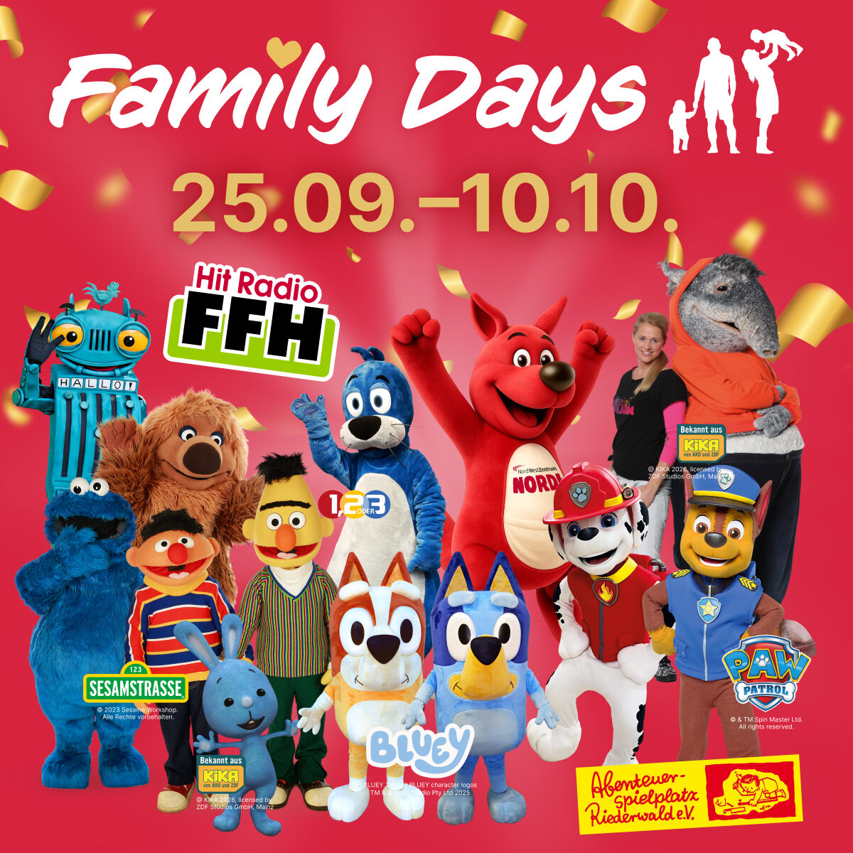 Family-Days 2026, Hit Radio FFH on Tour, Sesamstraße, Paw Patrol 1-2-3-Show uvm.